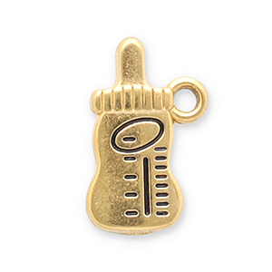 Roestvrij stalen (RVS) Stainless steel bedels babyfles Gold-black