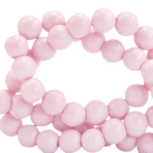 6 mm glaskralen opaque Light mauve pink