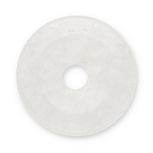 Natuursteen hangers kwarts donut 16mm Transparent white