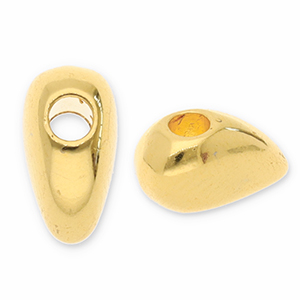 Kralen DQ metaal half hart Goud (nikkelvrij)