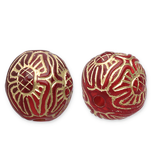 12 mm acryl kralen rond Red-gold