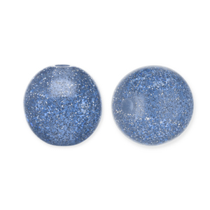 12 mm acryl kralen met glitter Montana blue-silver