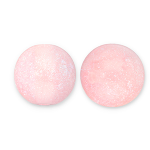 8 mm acryl kralen met glitter Light pink-turquoise