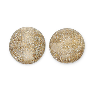 12 mm acryl kralen met glitter Champagne-silver