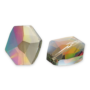 Fashion Facet kralen hexagon Silver-AB coating