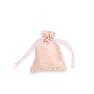 Sieraad zakje organza bloem Vintage pink-off white