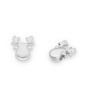 Kralen DQ metaal rendier Antiek zilver (Nikkelvrij)