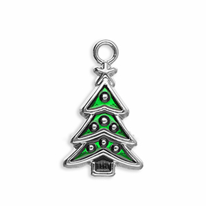 Bedels metaal kerstboom Silver-green