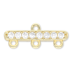 Brass TQ metaal tussenstuk met 3 oogjes Gold-transparent