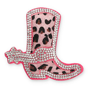 Statement hangers met strass cowboylaars met luipaardprint Crystal-vintage pink-dark pink