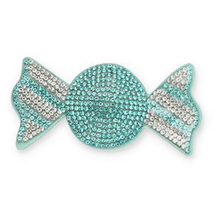 Statement hangers met strass snoepje Turquoise-crystal