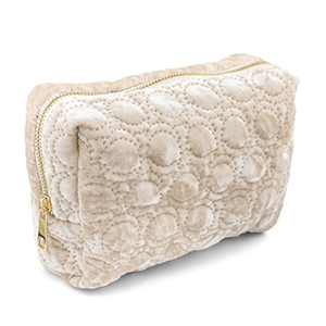 BY31&reg; Etui velvet met gestikte cirkels Beige