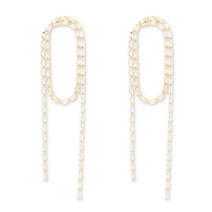 Eco-brass&reg; metaal oorbellen / oorstekers met zirkonia Gold-crystal