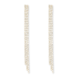 Eco-brass&reg; metaal oorbellen / oorstekers met strass Gold-crystal