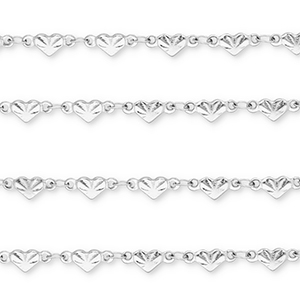 Roestvrij stalen (RVS) Stainless steel onderdelen jasseron hart Silver