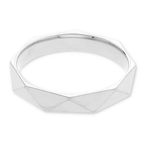 Roestvrij stalen (RVS) Stainless steel ringen facet geslepen Silver