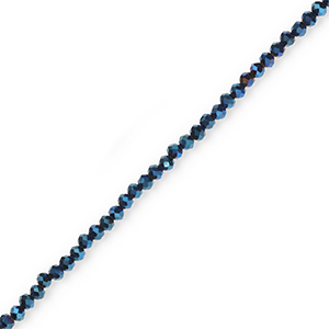 Top Facet kralen 4x3 mm disc Dark blue-pearl shine coating