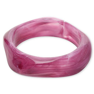 Resin armbanden bangle Aubergine purple-white