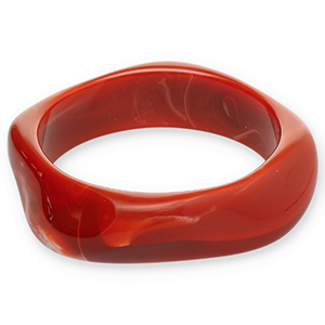 Resin armbanden bangle Rust red-white