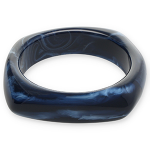 Resin armbanden bangle Dark blue-white