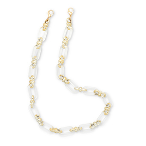 Trendy telefoonkoord van acryl Transparent-gold