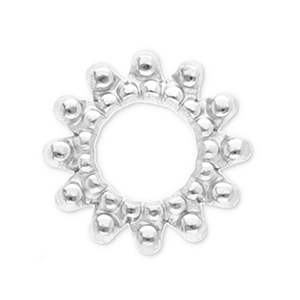 Roestvrij stalen (RVS) Stainless steel onderdelen bedels / tussenstuk Bali ring Silver