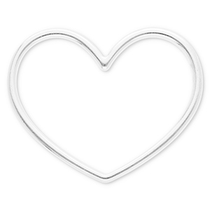 Roestvrij stalen (RVS) Stainless steel onderdelen tussenstuk hart Silver