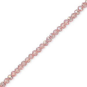 Top Facet kralen 4x3mm disc Light pink-pearl shine coating