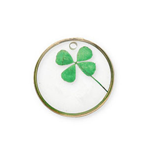 Bedels met gedroogde bloemetjes Gold-green