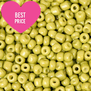 Glaskralen Rocailles 8/0 (3mm) Lime green