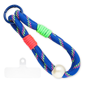 Trendy telefoonkoord incl. bevestiging Dark blue-neon pink-neon green-ivory white
