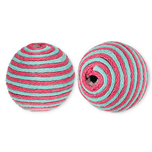 22 mm acryl kralen met waxkoord Blue-mauve