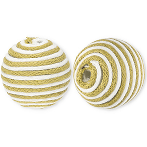 22 mm acryl kralen met waxkoord Olive green-white