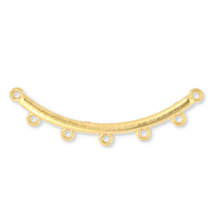 Roestvrij stalen (RVS) Stainless steel onderdelen tussenstuk boog met 5 oogjes Gold