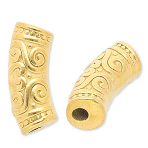 Roestvrij stalen (RVS) stainless steel kralen tube Gold