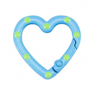 Gekleurde onderdelen sleutelhanger hart Light blue-green