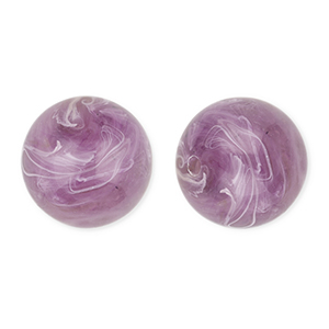 16 mm acryl kralen rond Purple-brown-marble