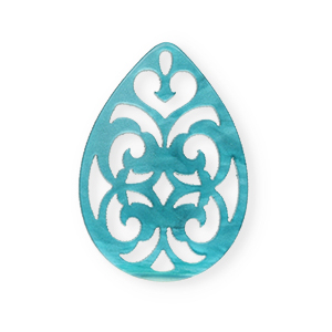 Resin hangers druppel barok 38x27mm Blue Atoll