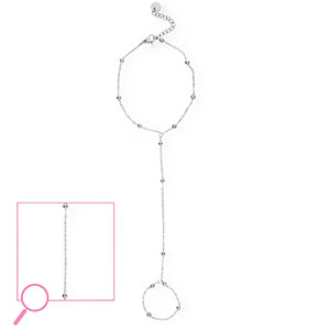 Roestvrij stalen (RVS) Stainless steel handkettingen ball Silver