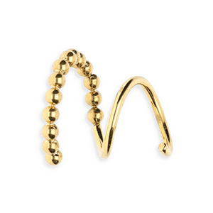 BY31&reg; Roestvrij stalen (RVS) Stainless steel oorbellen / spiraal oorbellen bollen Gold