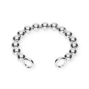 BY31&reg; Roestvrij stalen (RVS) Stainless steel oorbellen / ear cuff bollen met 2 oogjes Silver