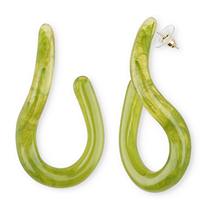 Trendy resin oorbellen&nbsp;/&nbsp;oorstekers Multicolour green