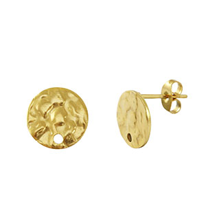 Roestvrij stalen (RVS) Stainless steel oorbellen / oorstekers Gold