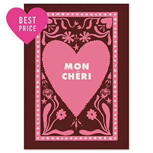 BY31&reg; Sieraden kaartjes "Mon ch&eacute;ri" Dark brown-dark pink-beige