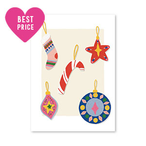 Sieraden kaartjes kerst ornamenten White-red-blue