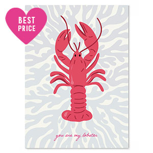 Sieraden kaartjes "you are my lobster" Blue-red