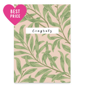 Sieraden kaartjes "Congrats" Antique pink