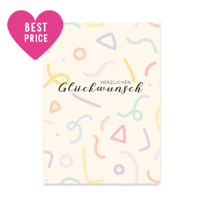 Sieraden kaartjes "Herzlichen Gl&uuml;ckwunsch" Rose tan