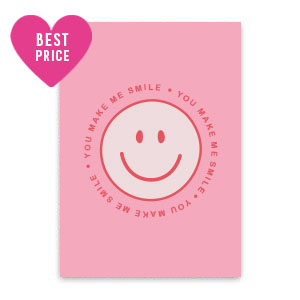 Sieraden kaartjes "You make me smile" Pink