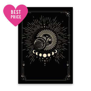 Sieraden kaartjes zon & maan Black-yellow